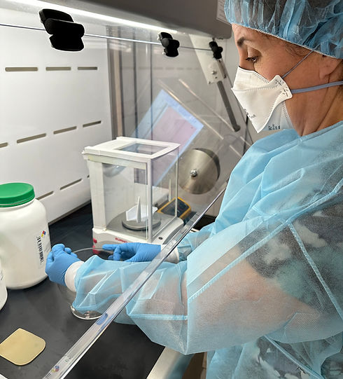 Pharmacist performing custom compounding